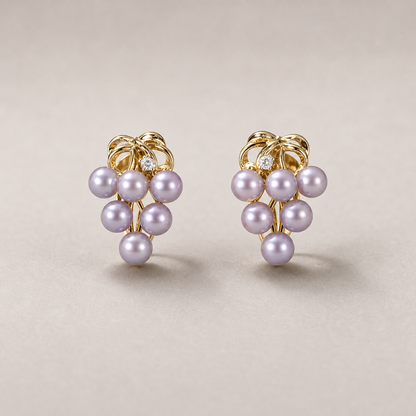 Roselle Cluster 5-6mm lavender freshwater pearl earrings