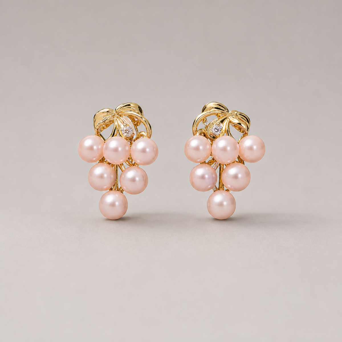 Roselle Cluster 5-6mm pink freshwater pearl earrings