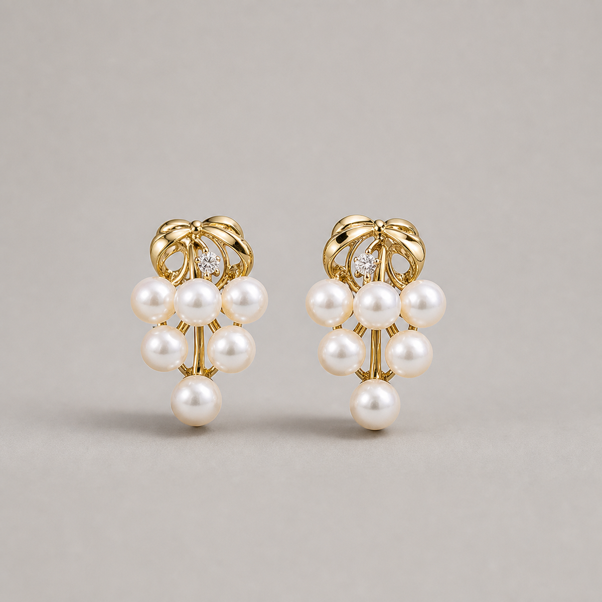 Roselle Cluster 5-6mm white freshwater pearl earrings