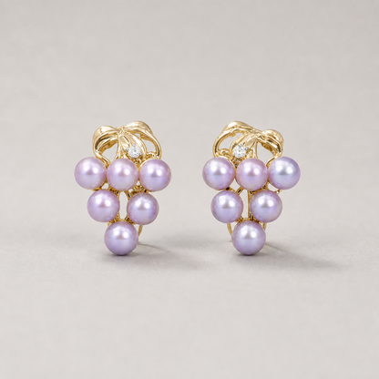 Roselle Cluster 7-8mm lavender freshwater pearl earrings