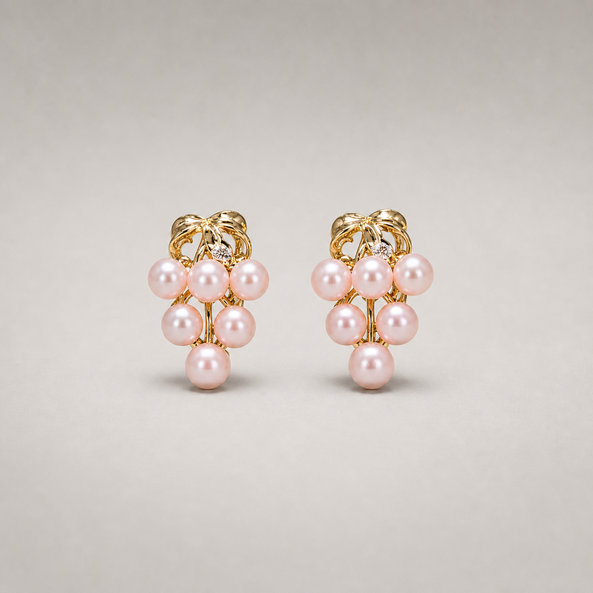 Roselle Cluster 7-8mm pink freshwater pearl earrings