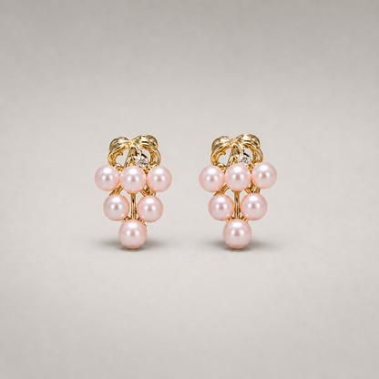 Roselle Cluster 7-8mm pink freshwater pearl earrings
