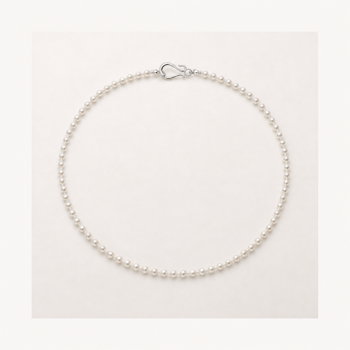 Seed Petite 3–4mm freshwater pearl necklace in White