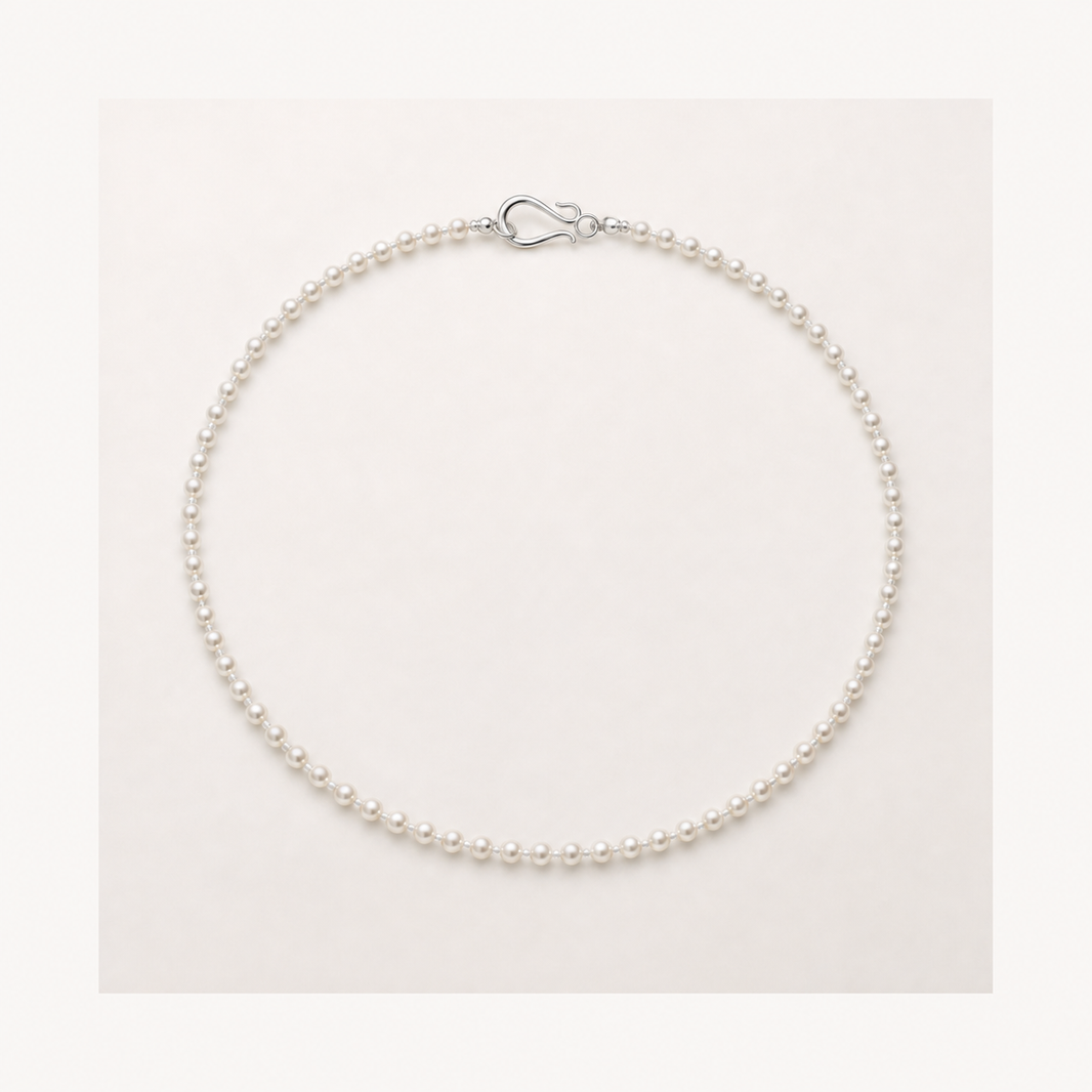Seed Petite 3–4mm freshwater pearl necklace in White