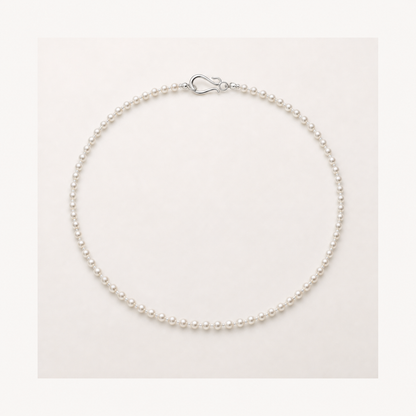 Seed Petite 3–4mm freshwater pearl necklace in White