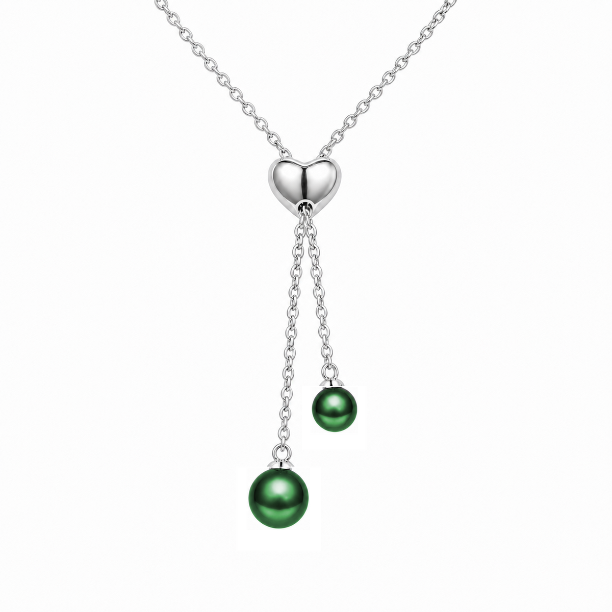 Smile 10mm Peacock Green Tahitian South Sea pearl Y-style pendant