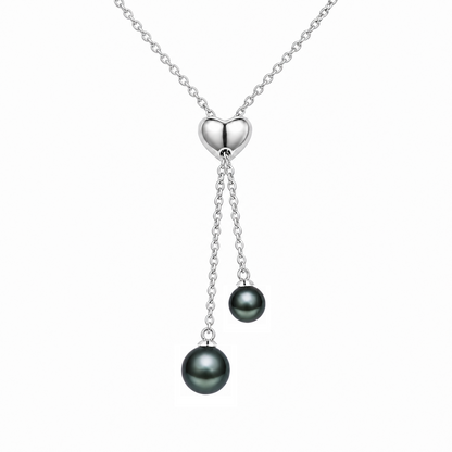 Smile 11mm Lagoon (Black) Tahitian South Sea pearl Y-style pendant