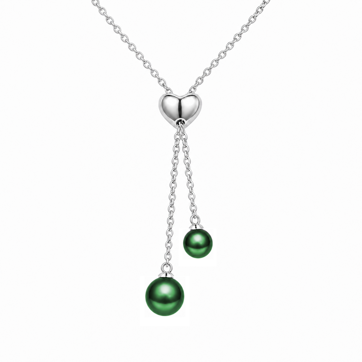 Smile 11mm Peacock Green Tahitian South Sea pearl Y-style pendant