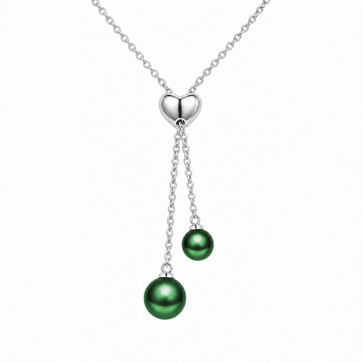 Smile 12mm Peacock Green Tahitian South Sea pearl Y-style pendant