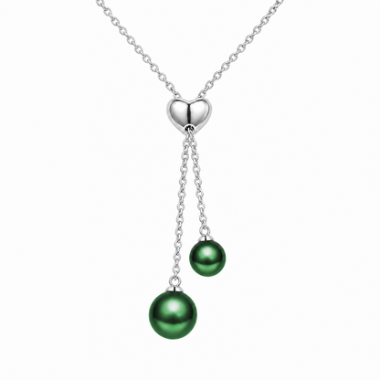 Smile 13mm Peacock Green Tahitian South Sea pearl Y-style pendant