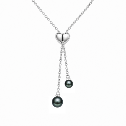 Smile 9mm Lagoon (Black) Tahitian South Sea pearl Y-style pendant