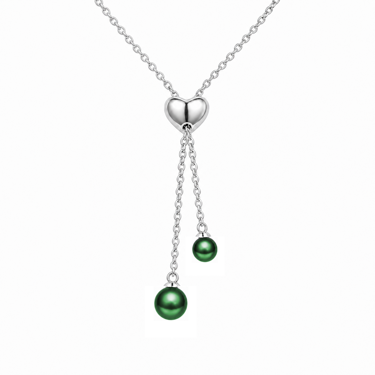 Smile 9mm Peacock Green Tahitian South Sea pearl Y-style pendant