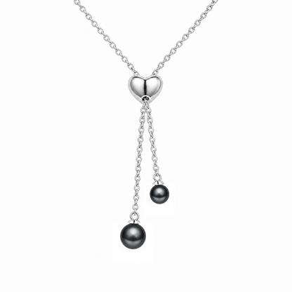 Smile 9mm Platinum Gray Tahitian South Sea pearl Y-style pendant