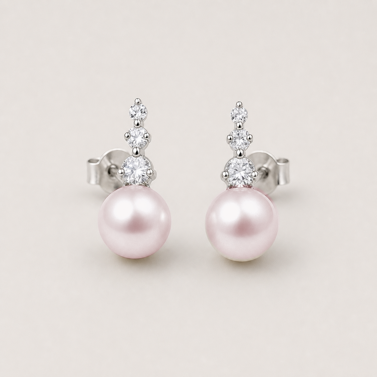 Trilogy 10-11mm pink freshwater pearl stud earrings