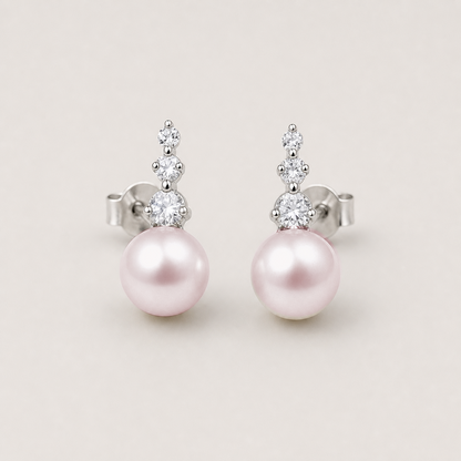 Trilogy 10-11mm pink freshwater pearl stud earrings