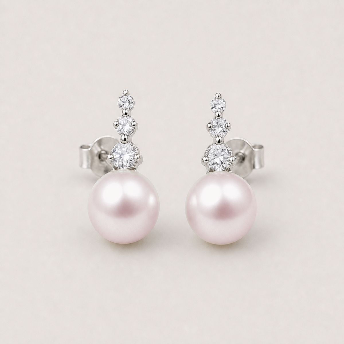 Trilogy 11-12mm pink freshwater pearl stud earrings