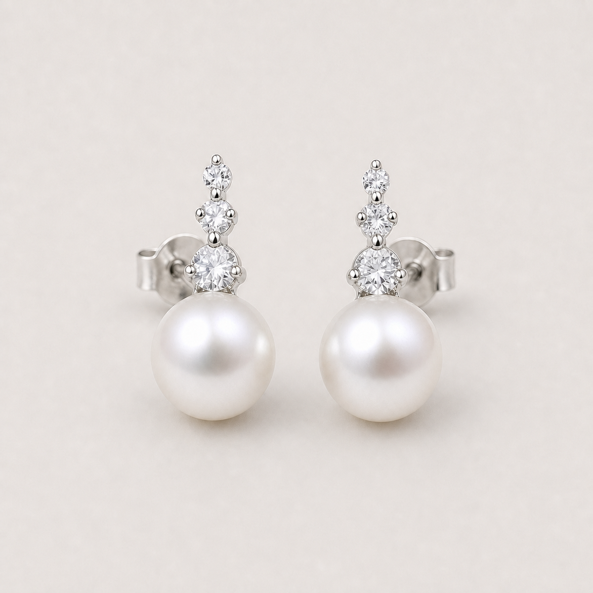 Trilogy 11-12mm white freshwater pearl stud earrings