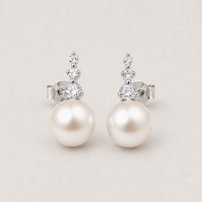 Trilogy 12-13mm peach freshwater pearl stud earrings