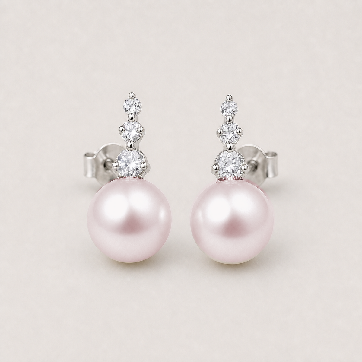 Trilogy 12-13mm pink freshwater pearl stud earrings