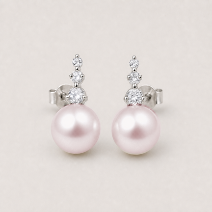 Trilogy 12-13mm pink freshwater pearl stud earrings