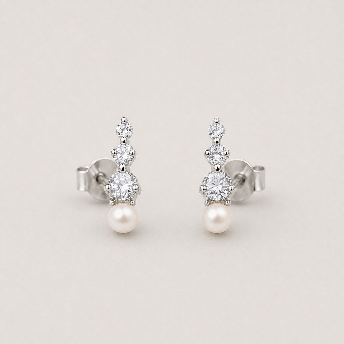 Trilogy 5-6mm peach freshwater pearl stud earrings