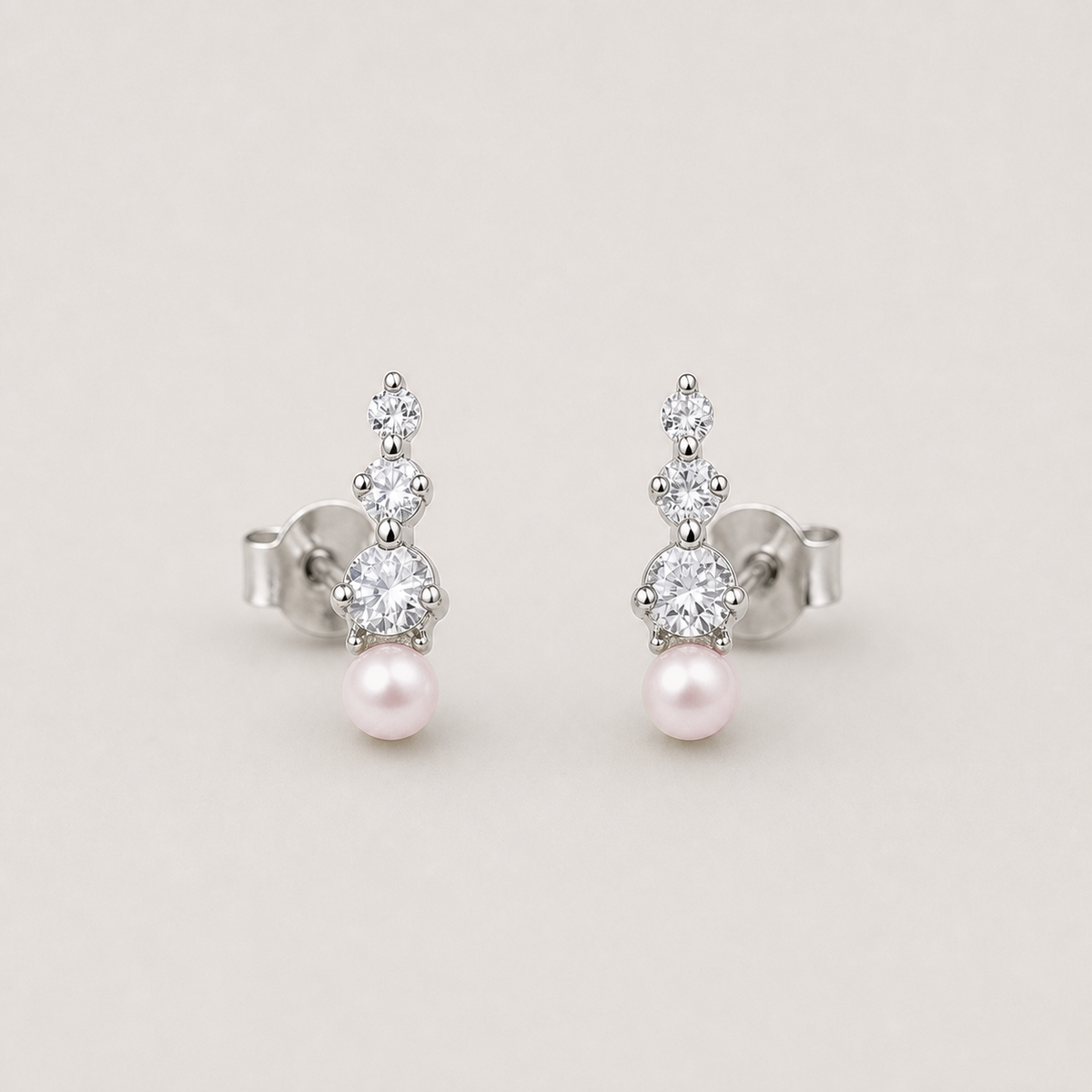 Trilogy 5-6mm pink freshwater pearl stud earrings