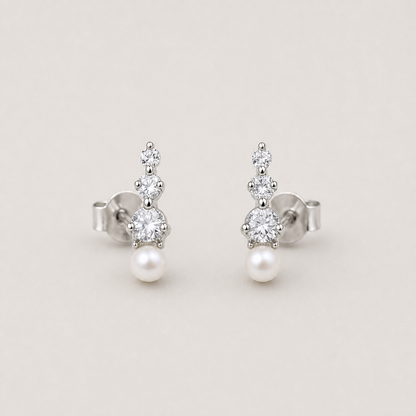 Trilogy 5-6mm white freshwater pearl stud earrings