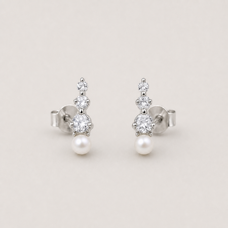 Trilogy 5-6mm white freshwater pearl stud earrings