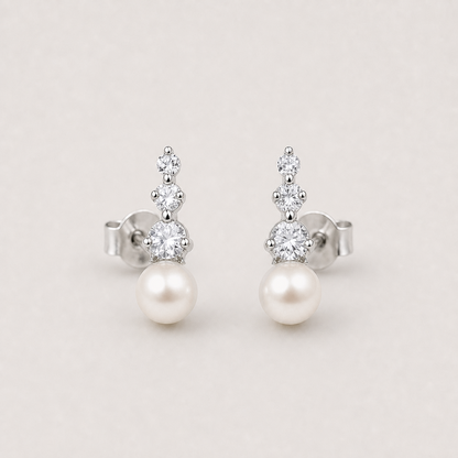 Trilogy 6-7mm peach freshwater pearl stud earrings