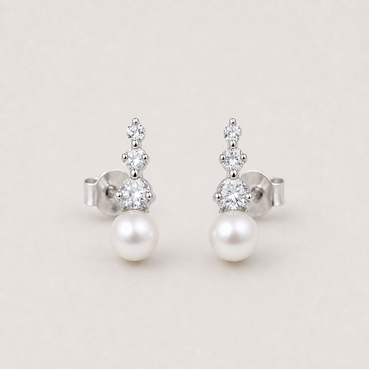Trilogy 6-7mm white freshwater pearl stud earrings