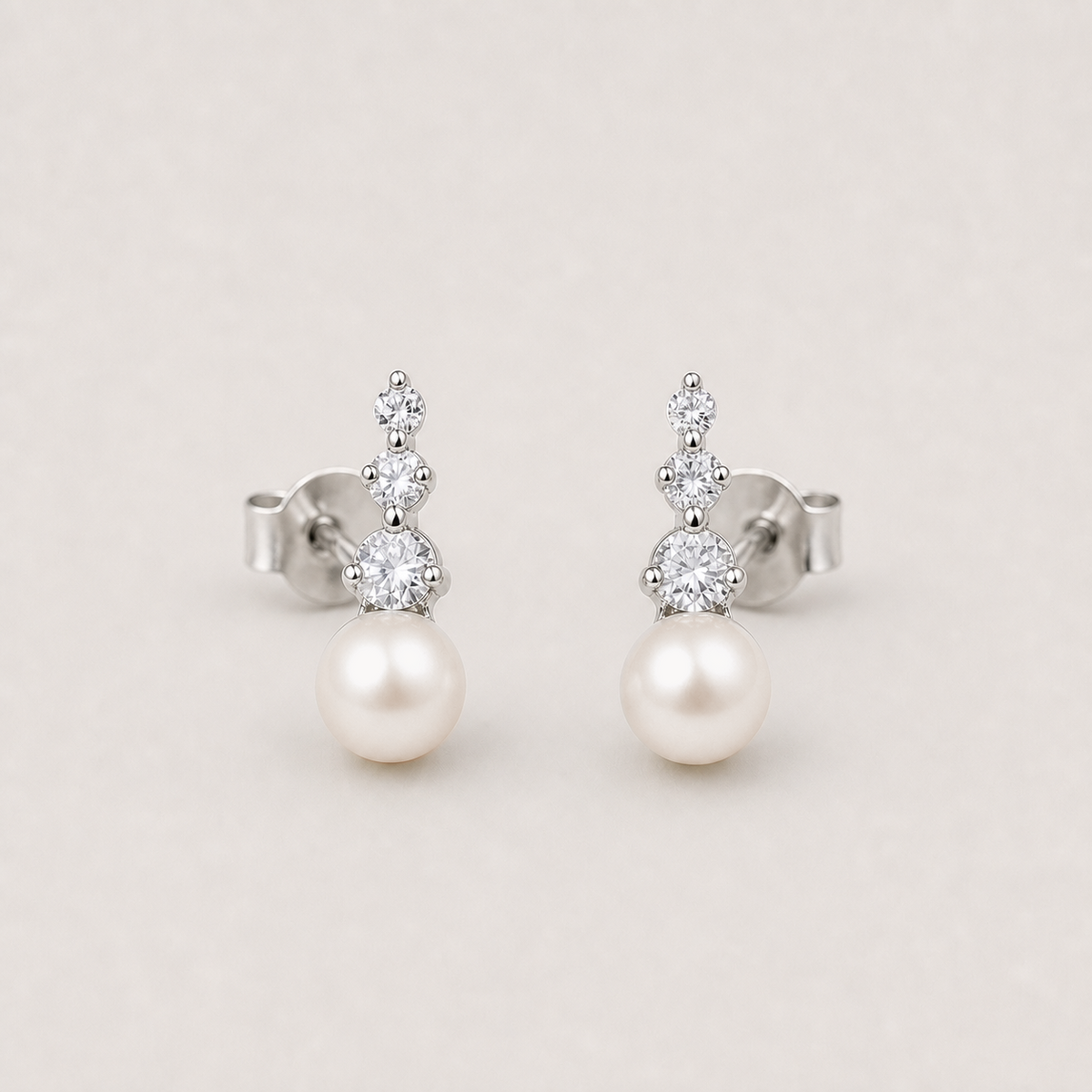 Trilogy 7-8mm peach freshwater pearl stud earrings