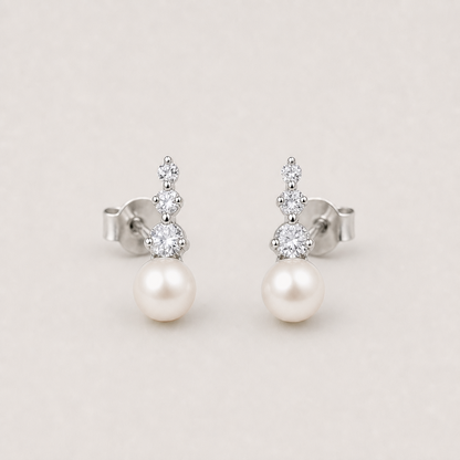 Trilogy 7-8mm peach freshwater pearl stud earrings