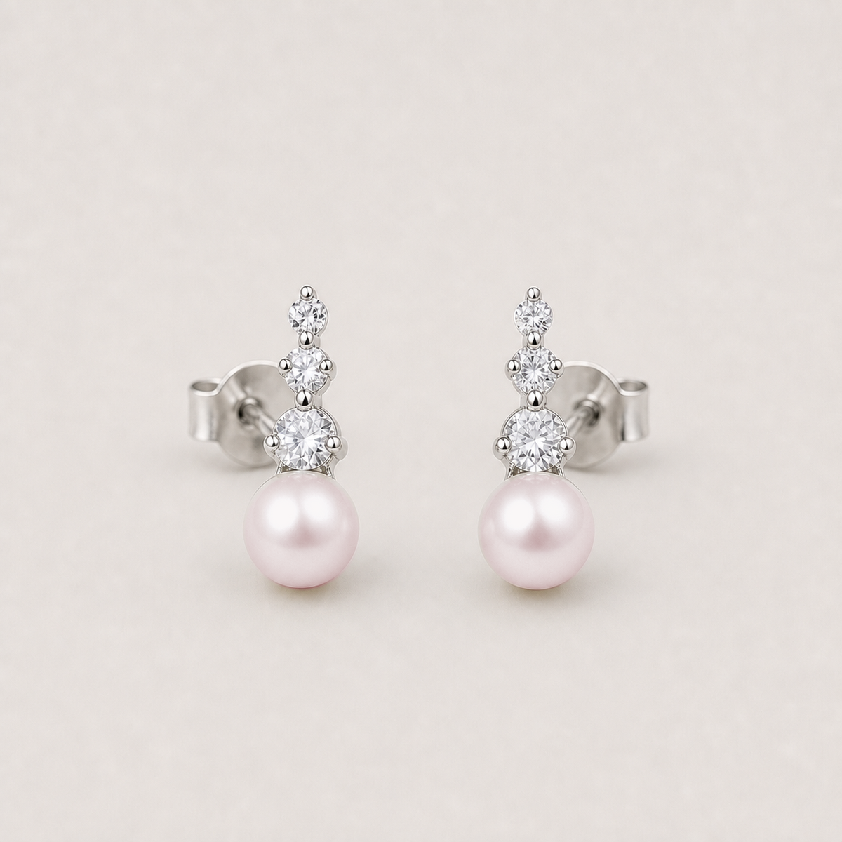 Trilogy 7-8mm pink freshwater pearl stud earrings