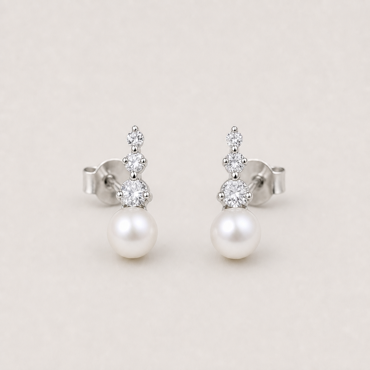 Trilogy 7-8mm white freshwater pearl stud earrings