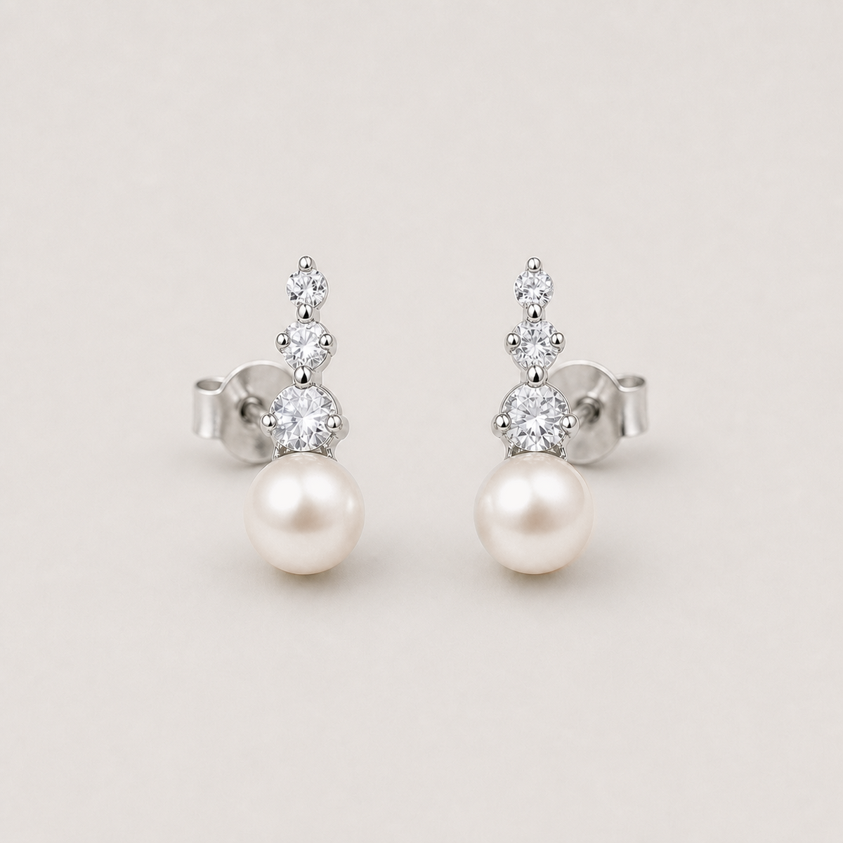 Trilogy 8-9mm peach freshwater pearl stud earrings