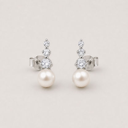 Trilogy 8-9mm peach freshwater pearl stud earrings