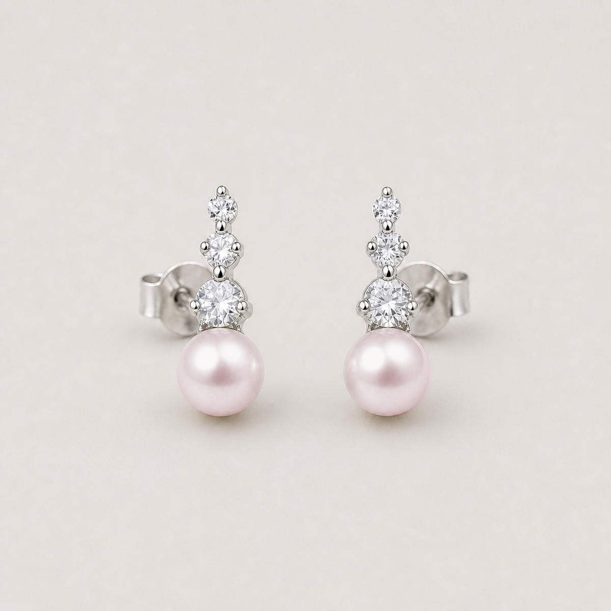 Trilogy 8-9mm pink freshwater pearl stud earrings