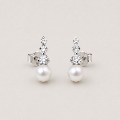 Trilogy 8-9mm white freshwater pearl stud earrings