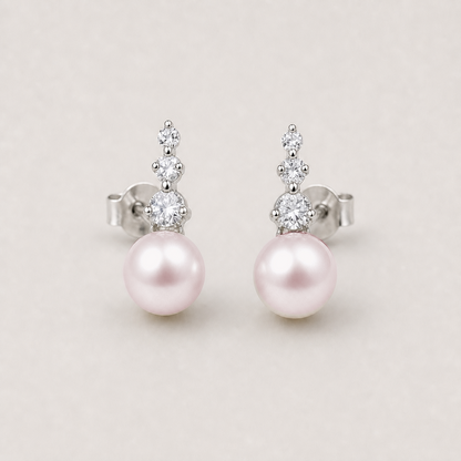 Trilogy 9-10mm pink freshwater pearl stud earrings