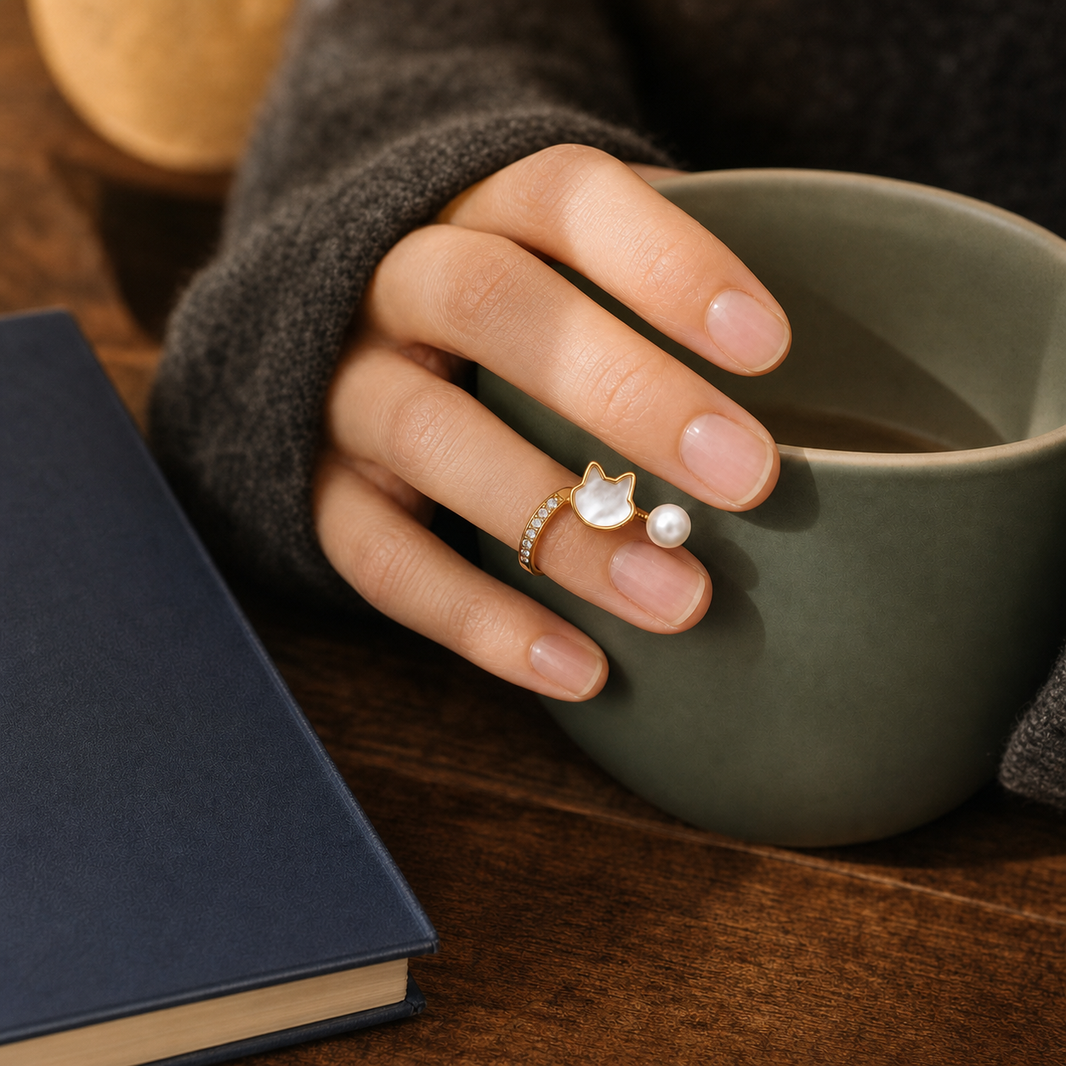 Whimsy Akoya Pearl Ring